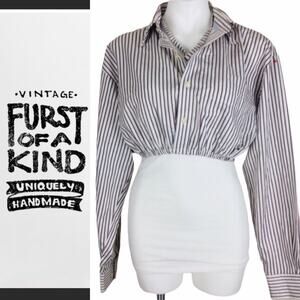 LF Vintage Furst of a Kind Button Crop Top
